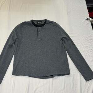 Bespoken Men's Grey Long Sleeve Jersey Henley Shirt Size XL